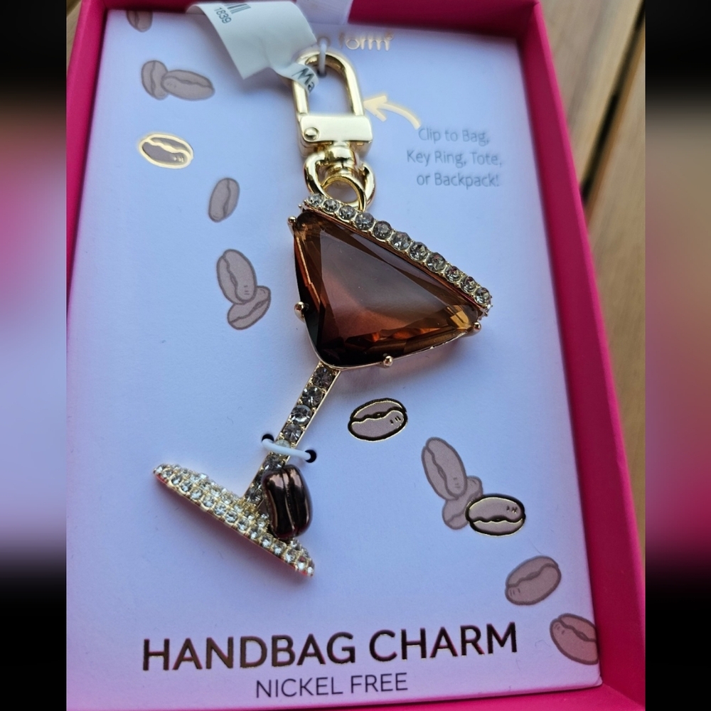 True to Form Espresso Martini Bag Charm Keychain NWT